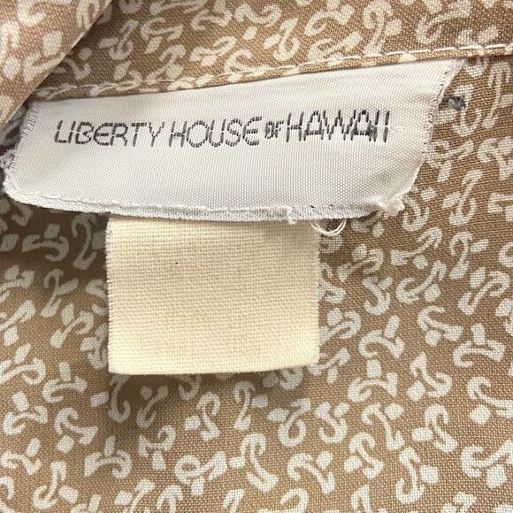 Vintage Liberty House Blouse 1980's Tan & White Floral - Picture 8 of 8